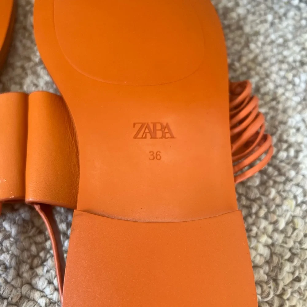 Zara Bold Orange Sandals - Picture 2 of 7